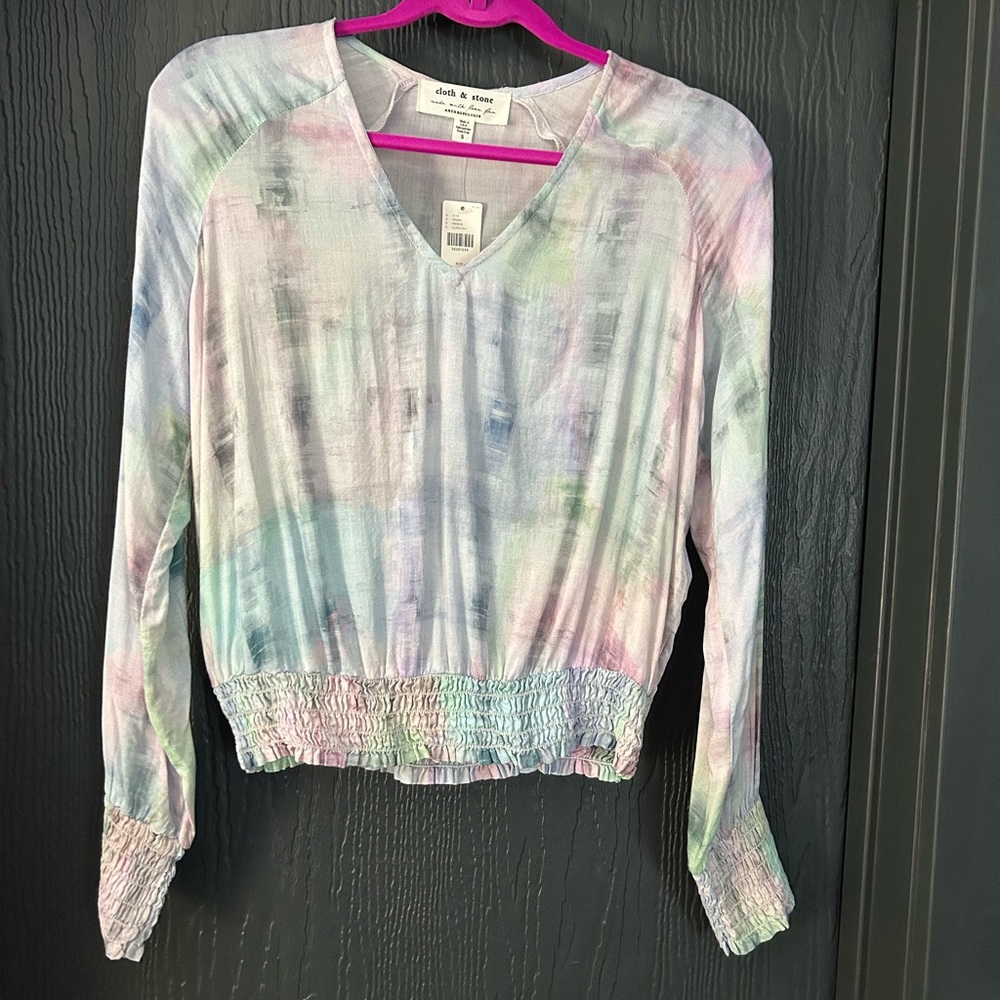 Anthropologie Pastel Tie-Dye Women's Top